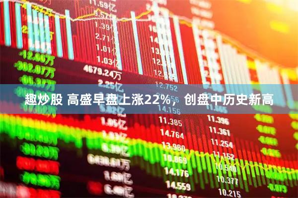 趣炒股 高盛早盘上涨22%，创盘中历史新高