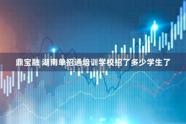 鼎宝融 湖南单招通培训学校招了多少学生了