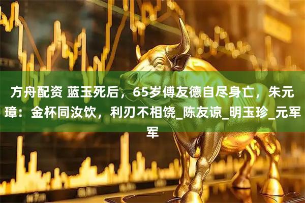 方舟配资 蓝玉死后，65岁傅友德自尽身亡，朱元璋：金杯同汝饮，利刃不相饶_陈友谅_明玉珍_元军